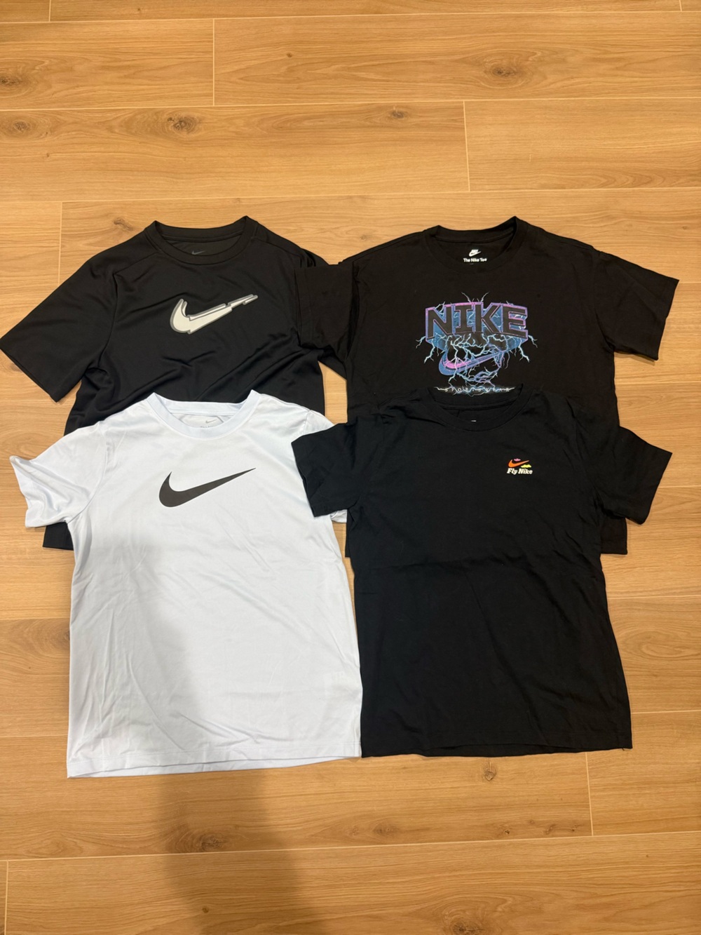 Nike Kids Black & White Short Sleeve Tee Set with Graphic and Swoosh
